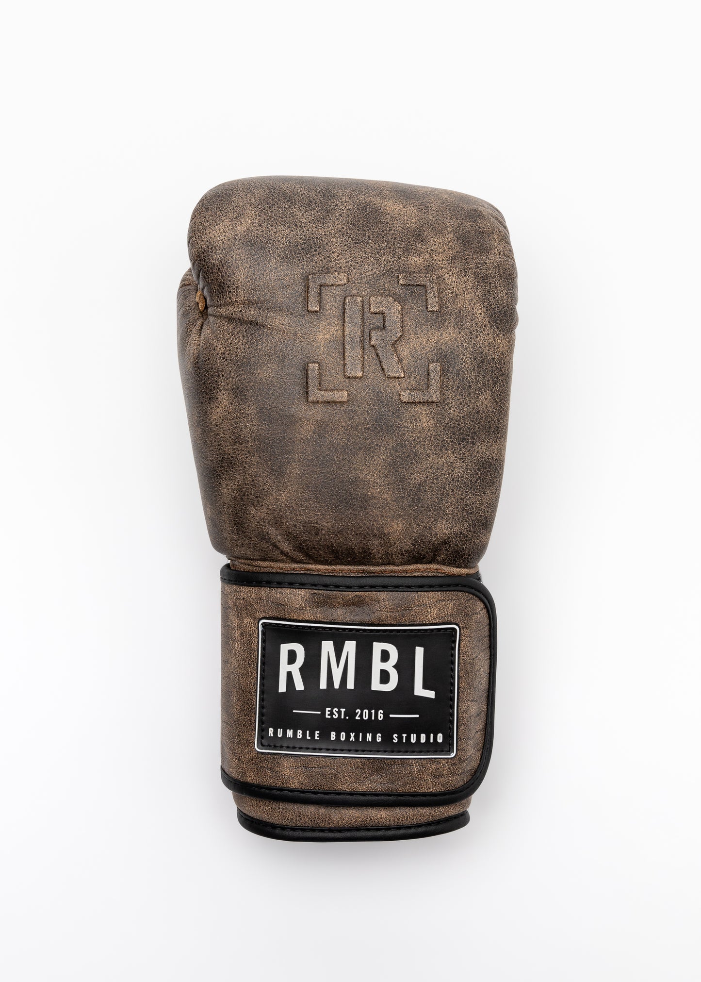 Premium RMBL Leather Gloves Brown Embossed