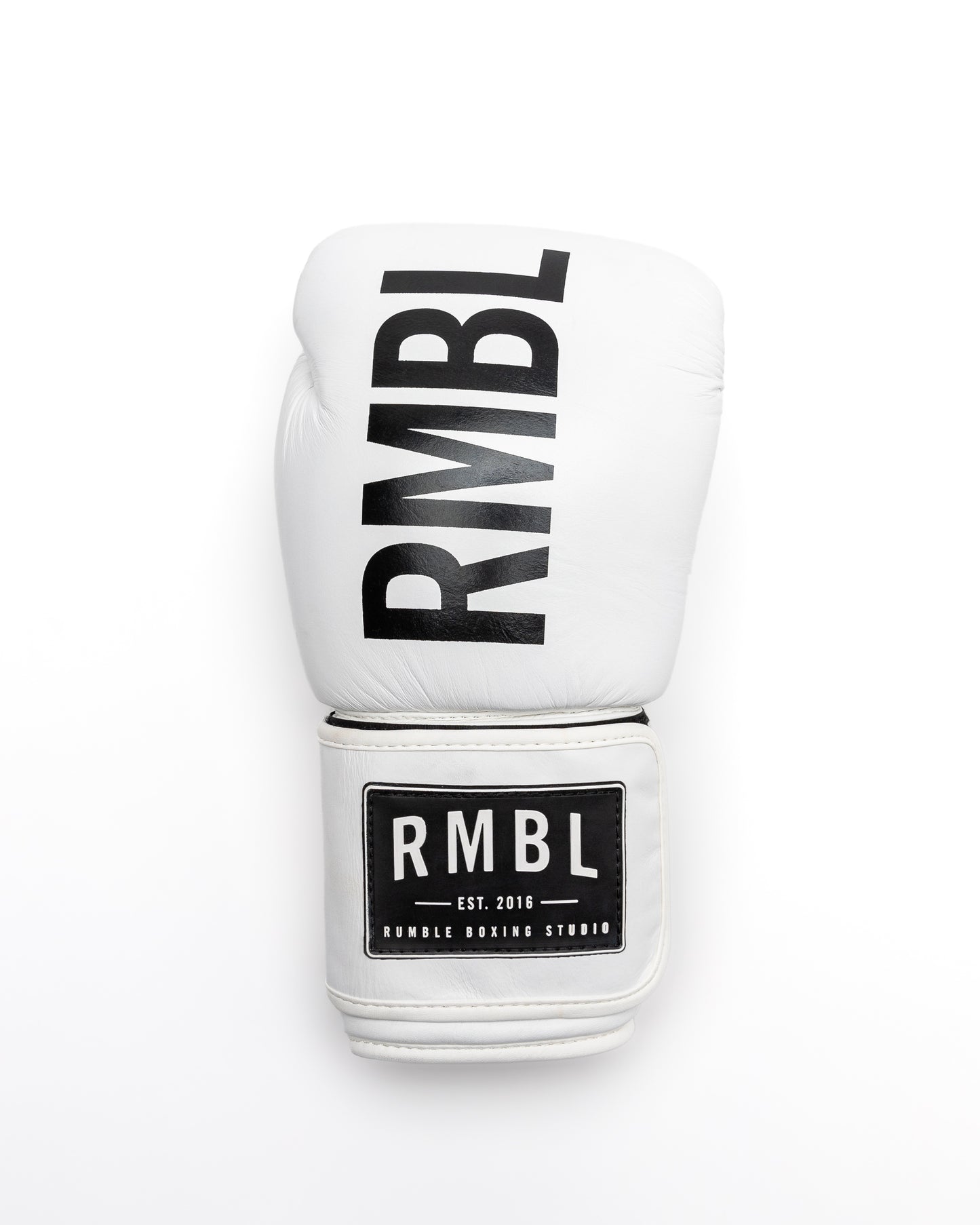 Premium RMBL Leather Gloves Vertical White